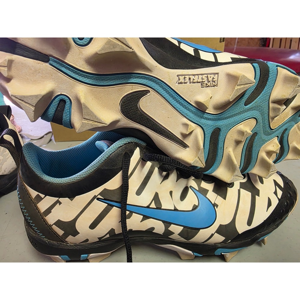 Nike Alpha Menace Shark Football Cleats Just Do It Black White Blue AR0996-041 9
